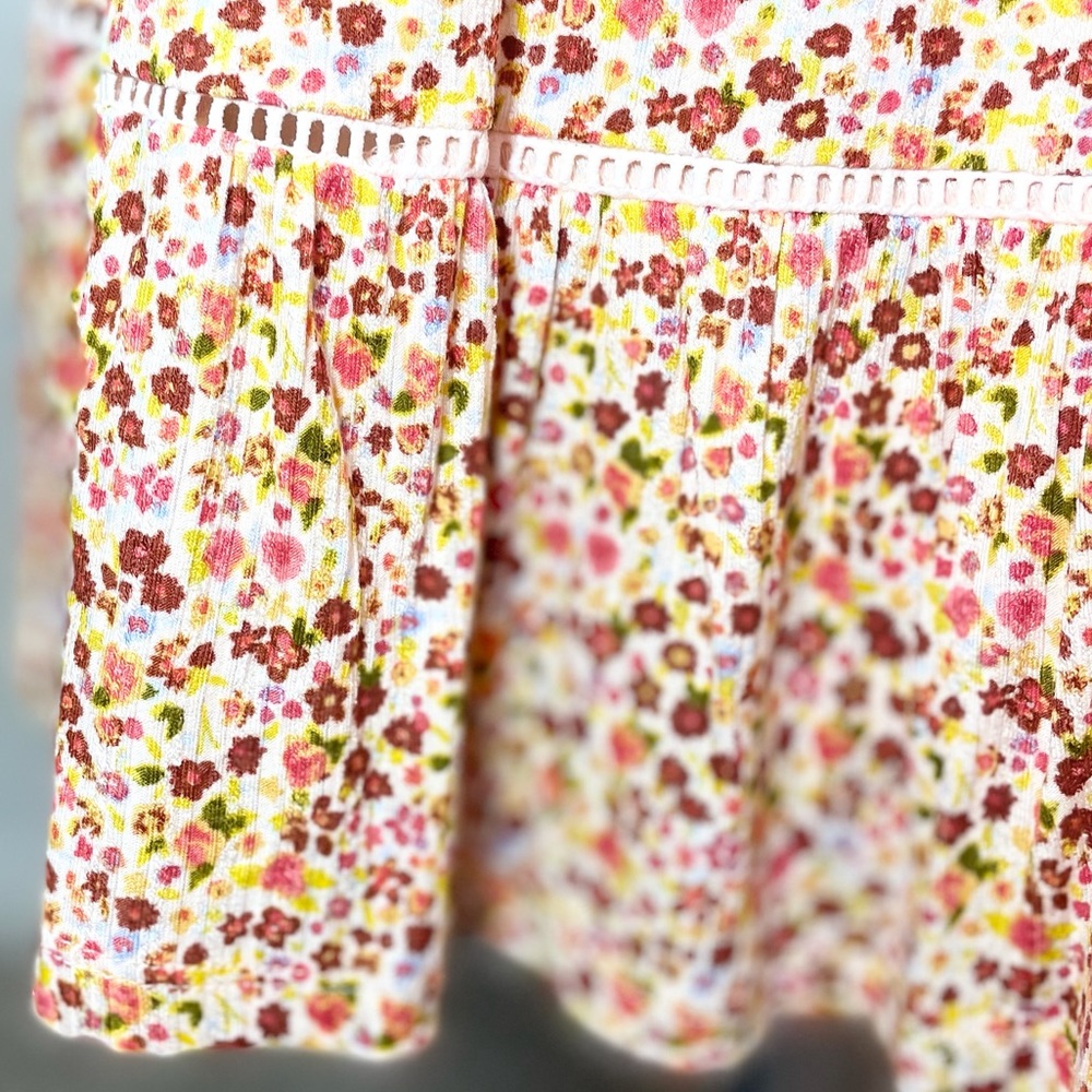 NWT L & XL LC Lauren Conrad floral print Bohemian pink orange flowy sundress - Picture 5 of 9
